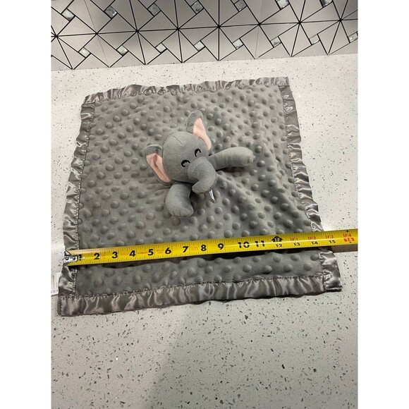 Pro Goleem Elephant Security Blanket Soft Baby Lovey Gray Plush Satin Textured - Picture 4 of 9
